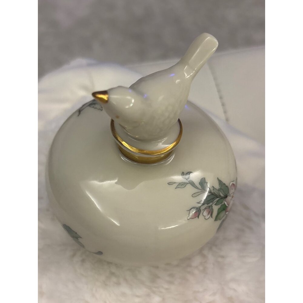 Lenox Serenade™ Porcelain Perfume Bottles  Pair Bird Stoppers, 24k Gold Trim,USA - Picture 6 of 15